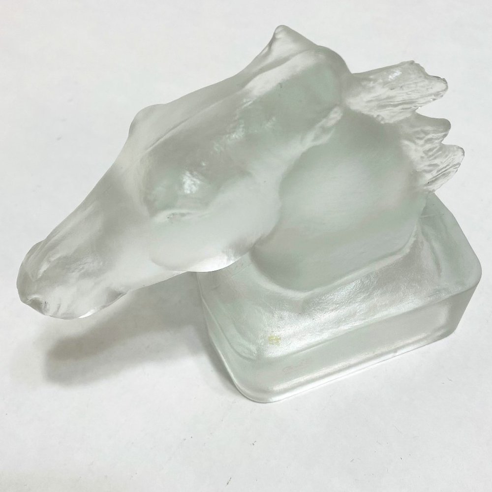 Estate Sales Antique Germany Goebel Molded and Pressed Glass Horsehead Sculpture